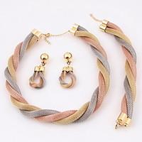 Gold-plated Fashion romantic heart line(Including Necklace, Earring, Bracelet) Jewelry Sets