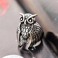 gothic mens owl stainless steel ring christmas gifts