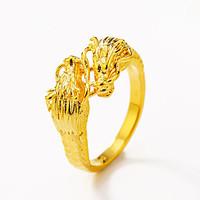 gothic fashion dragon gold plated ring jewelry for special occasion ha ...