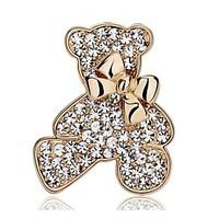 gold plated silver plated rhinestone brooch bear brooch wedding party  ...