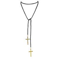 gothic style cross shape pendant long choker necklace