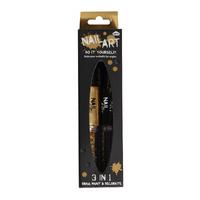 Gold and Black 3 in 1 Nail Art Pen