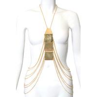 gold plated detail body chain