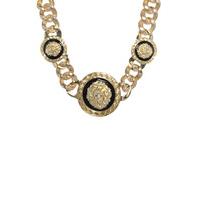Gold And Black Lion Chain Necklace