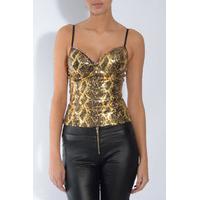 Gold and Black Embellished Bustier