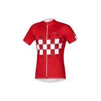 gore bike wear element finishline short sleeve jersey red s
