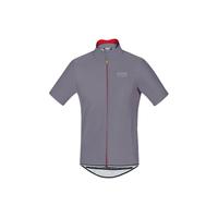 Gore Bike Wear Power Windstopper Softshell Short Sleeve Jersey | Grey/Red - XS