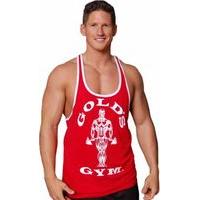 Gold\'s Gym Muscle Joe Contrast Stringer Tank Medium Red/White