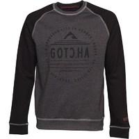 Gotcha Mens Large Logo Raglan Sweat Charcoal/Black