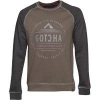 Gotcha Mens Large Logo Raglan Sweat Khaki Green/Charcoal