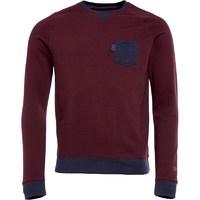 Gotcha Mens Contrast Pocket Sweat Burgundy