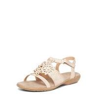 Gold Flower Comfort Sandals, Gold