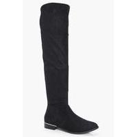 Gold Trim Knee High Boot - black