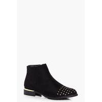 Gold Trim Chelsea Boot - black