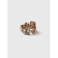 Gold Sparkle Stretch Ring, Crystal