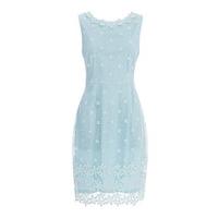 goddiva daisy crochet dress in light blue