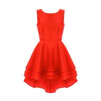 Goddiva Multilayer Skater Dress in Red