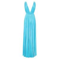 Goddiva Pleated Oscar Dress in Aqua