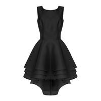 Goddiva Multilayer Skater Dress in Black