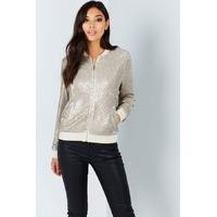 gold sequin bomber jacket