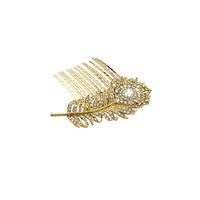 Gold Feather Hair Comb