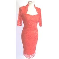 goddess london vibrant super red lace dress size 8