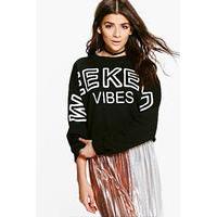 Good Vibes Weekend Printed Sweat - multi