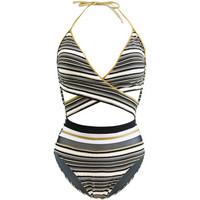 gottex one piece black white and gold cross front swimsuit regatta wom ...