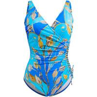 gottex one piece blue and gold swimsuit capri womens swimsuits in blue