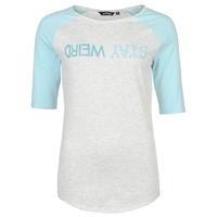 golddigga three quarter sleeve raglan top ladies