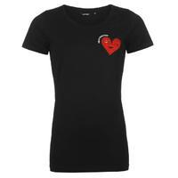 Golddigga 3D Heart T Shirt Ladies