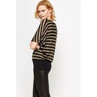 Gold Contrast Knit Top