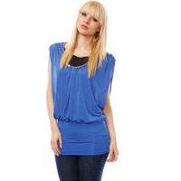 Golden Beads Embellished Neckline 2-In-1 Top