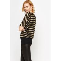 gold contrast knit top