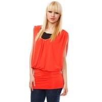 golden beads embellished neckline 2 in 1 top