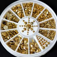 Golden Rivets Aluminum Hot Stamping Angular Rivets 3D Nail Decorations