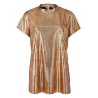 gold metallic boxy top