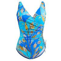 Gottex One Piece Blue and Gold Swimsuit Capri