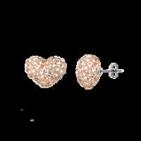 gold 12mm crystal heart shape titanium earrings