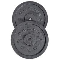 Golds Gym 2 x 20kg Cast Iron Standard Weight Plates