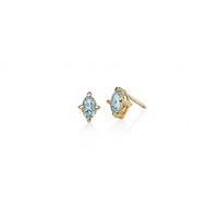 gold blue topaz stud earrings