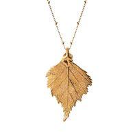 Gold Birch Leaf Pendant