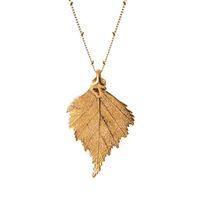 gold birch leaf pendant