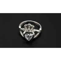 Gold or Silver Plated Crystal Claddagh Ring