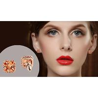 gold plated amber crystal earrings