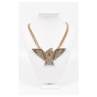 golden eagle embellished bib necklace