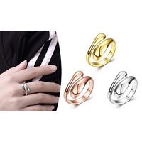 Gold-Plated Teardrop Ring - 3 Colours