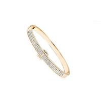 Gold Crystal Bangle Cuff