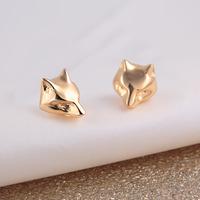 Gold Fox Stud Earrings