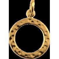 Gold Hammered Ring Charm
